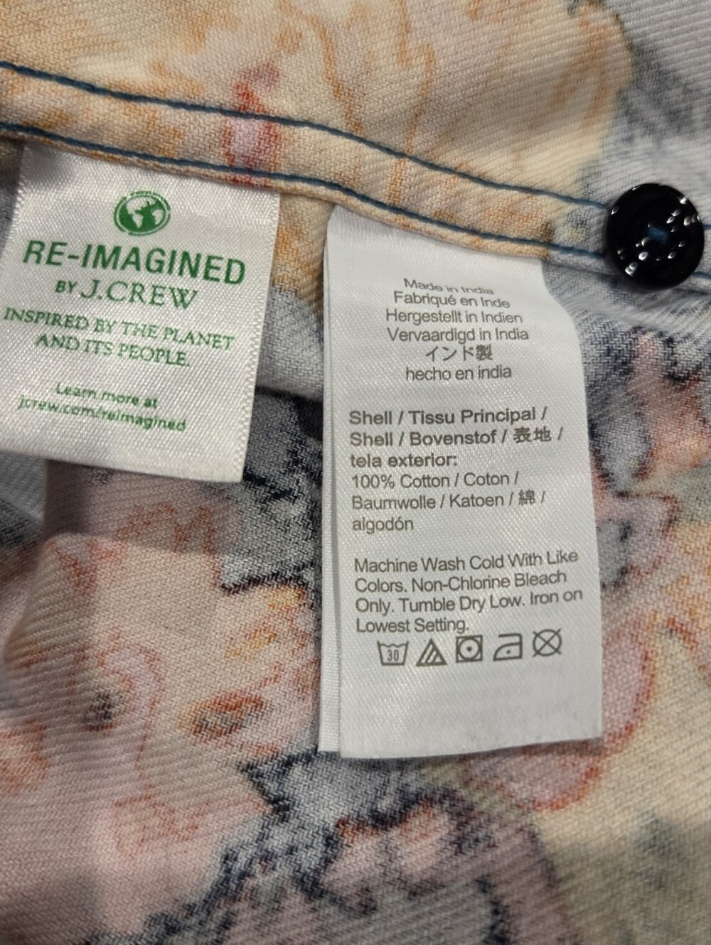 J Crew Mens Size M Colorful Mid Weight Flannel In Floral Print - Picture 5 of 5